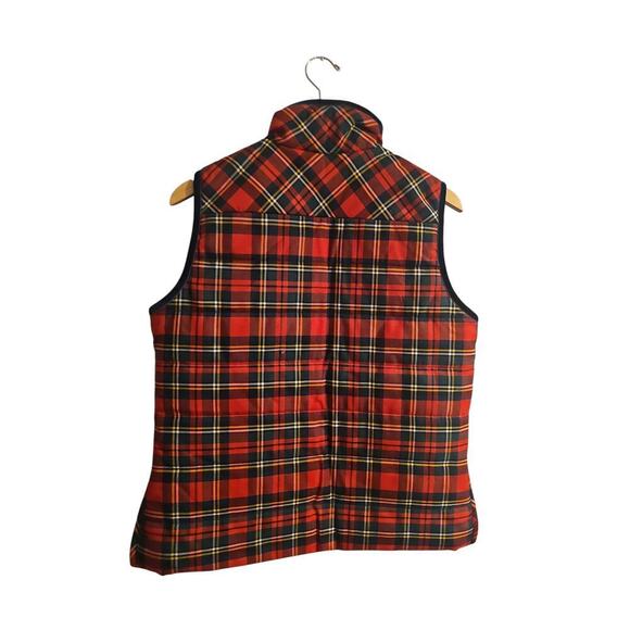 J. Crew Tartan plaid mountain puffer wool blend vest velvet trim sz medium new - Picture 5 of 9
